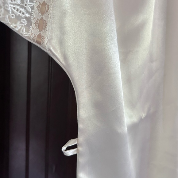 VINTAGE VAL MODE 90s Satin Lace Trim Kimono Layer Fairy Coquette Bridal Size S - Picture 9 of 16